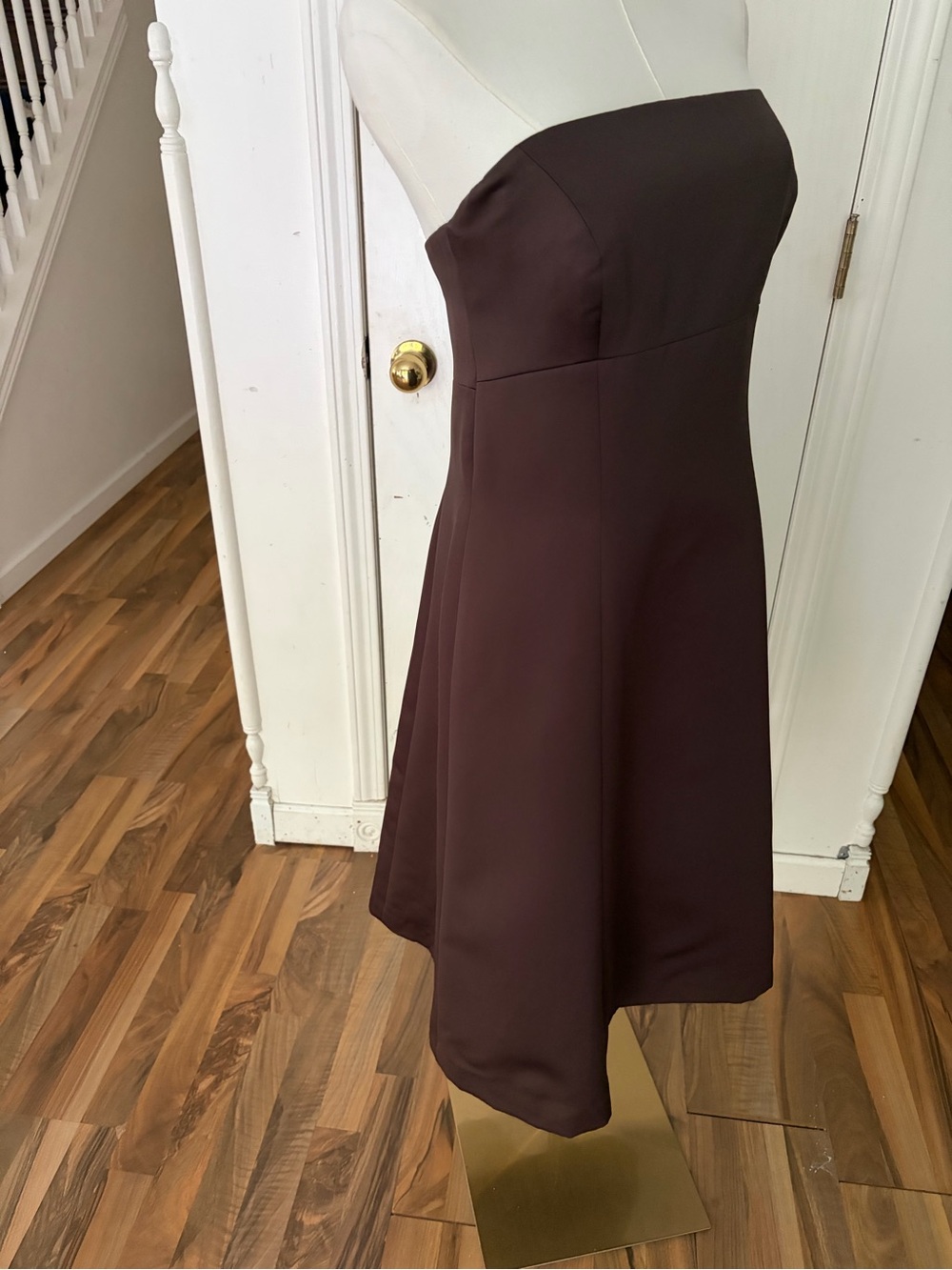 Vera Wang Strapless Chocolate Brown A-Line Dress